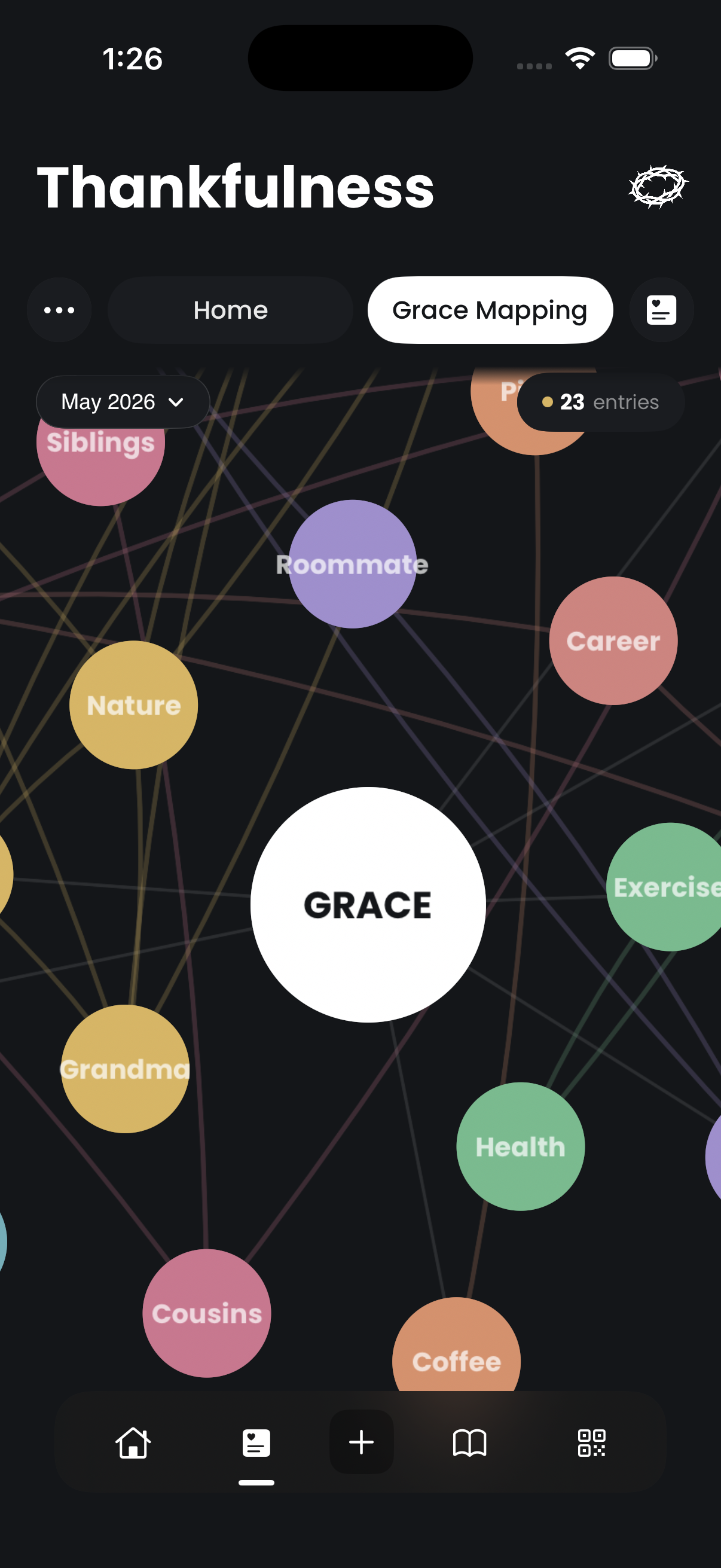 Grace Mapping screen